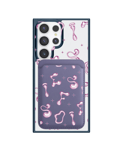 Android Magnetic Wallet Case - Pink Chrome Monogram