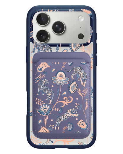 iPhone Magnetic Wallet Case - Tiger & Floral 5.0