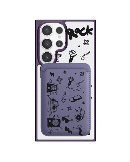 Android Magnetic Wallet Case - Rock N Roll Black