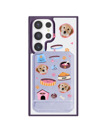 Android Magnetic Multifold Wallet - Pet Grid Puppy Cozy Day