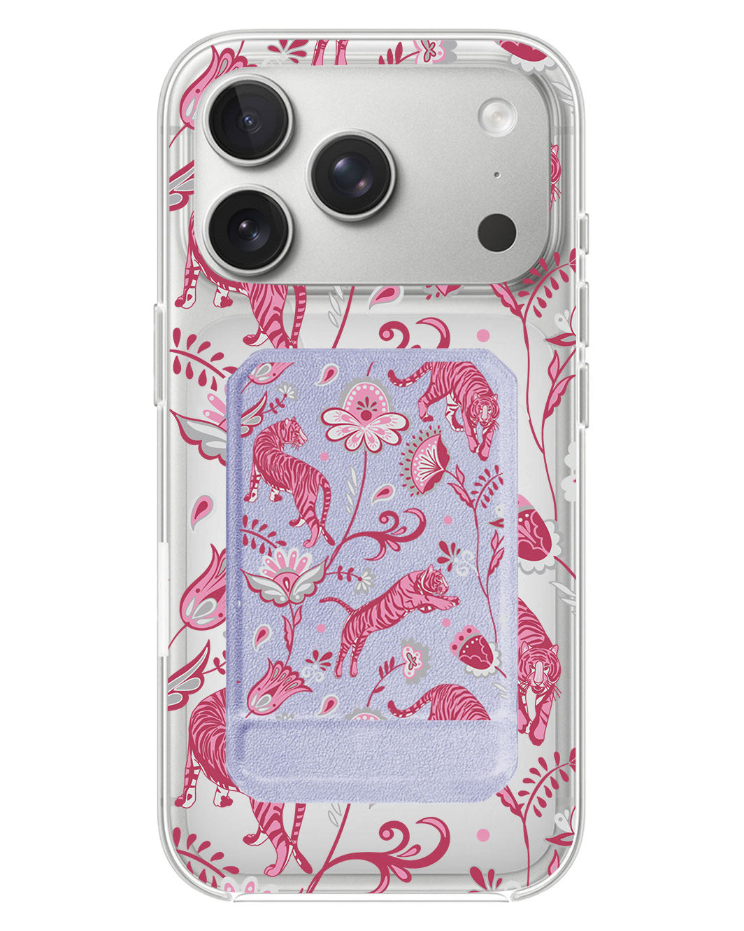 iPhone Magnetic Multifold Wallet - Tiger & Floral 7.0