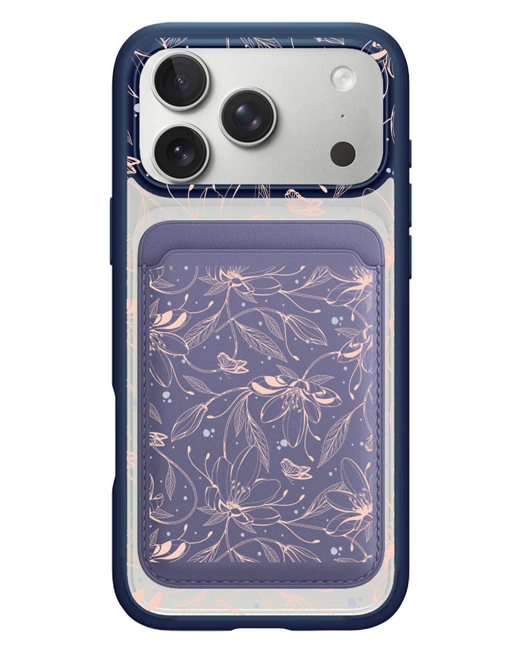 iPhone Magnetic Wallet Case - Sketchy Flower & Butterfly 1.0