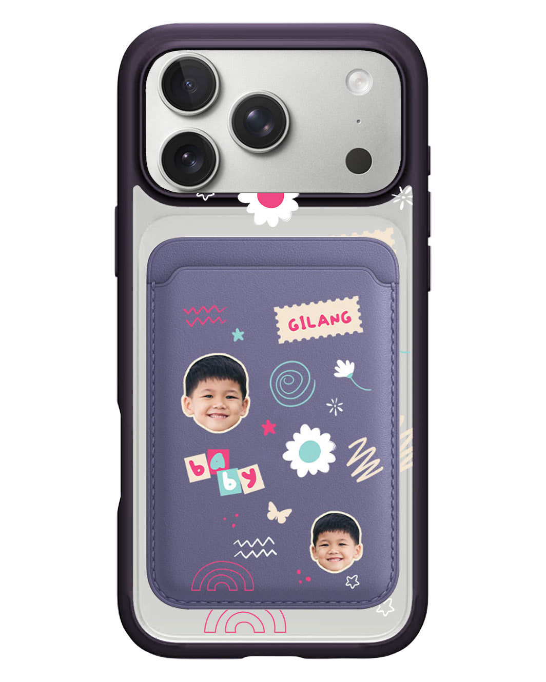 iPhone Magnetic Wallet Case - Face Grid Abstract