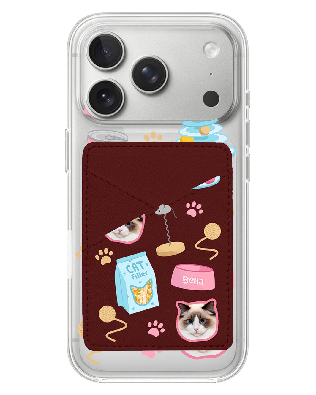 iPhone Phone Wallet Case - Pet Grid Kitty Playtime