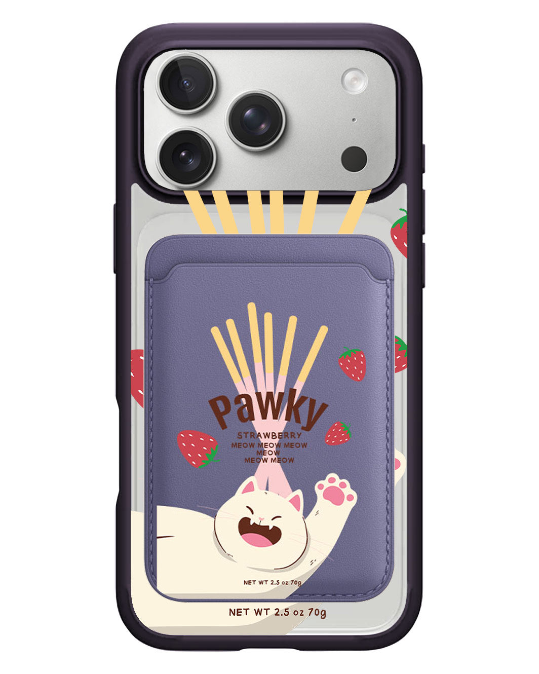 iPhone Magnetic Wallet Case - Pawky Cat