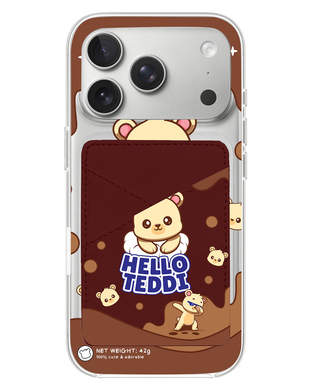 iPhone Phone Wallet Case - Hello teddy 1.0