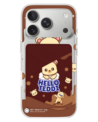 iPhone Phone Wallet Case - Hello teddy 1.0