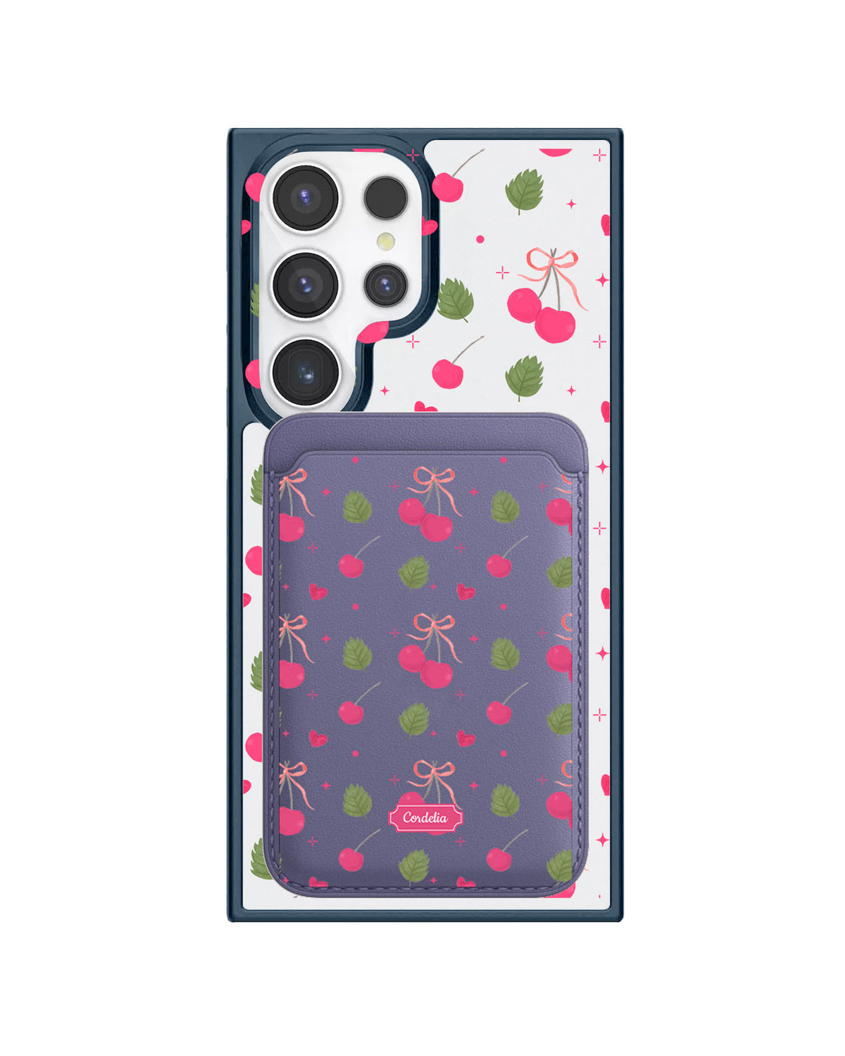 Android Magnetic Wallet Case - Coquette Cherry