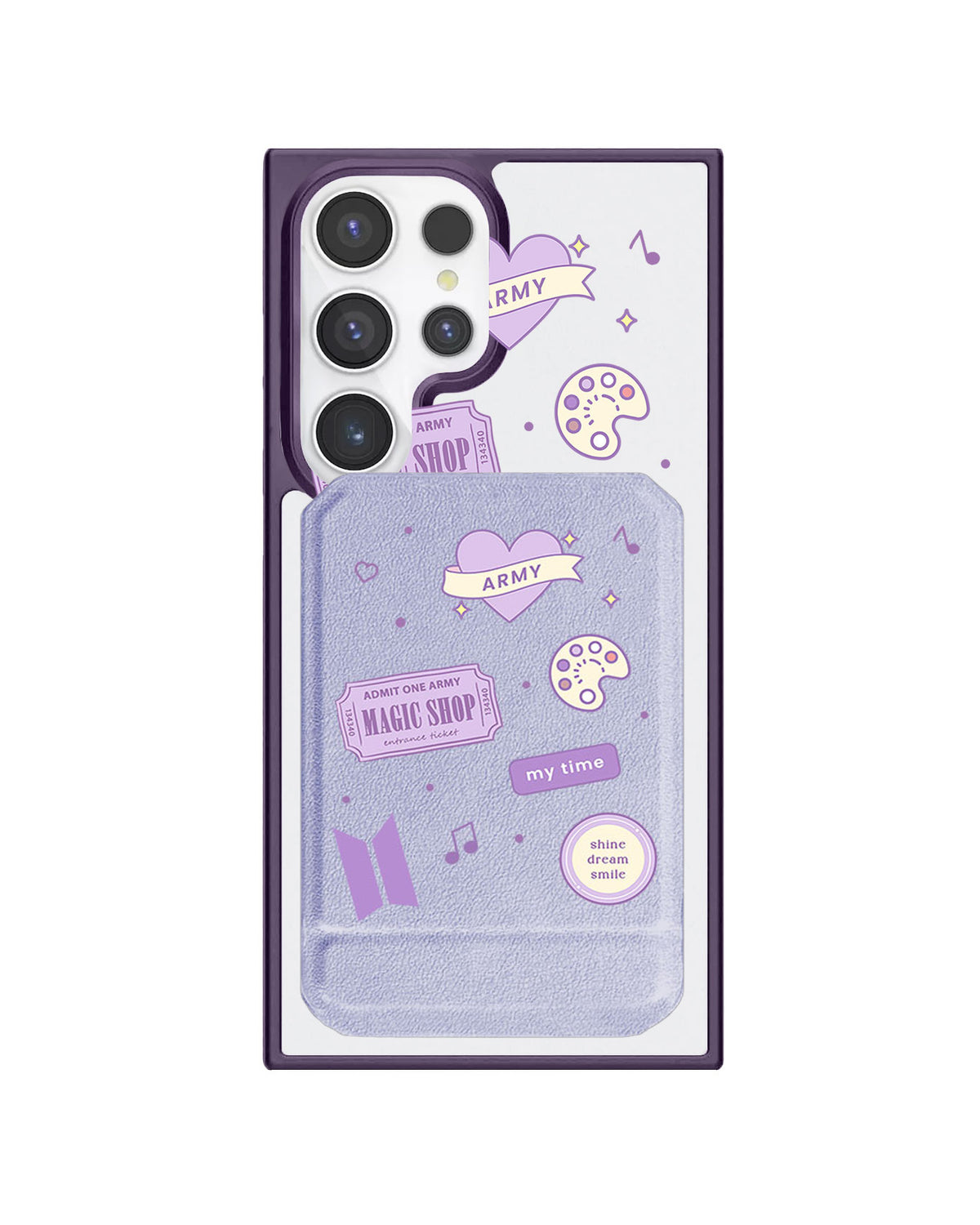 Android Magnetic Multifold Wallet - BTS Sticker Pack