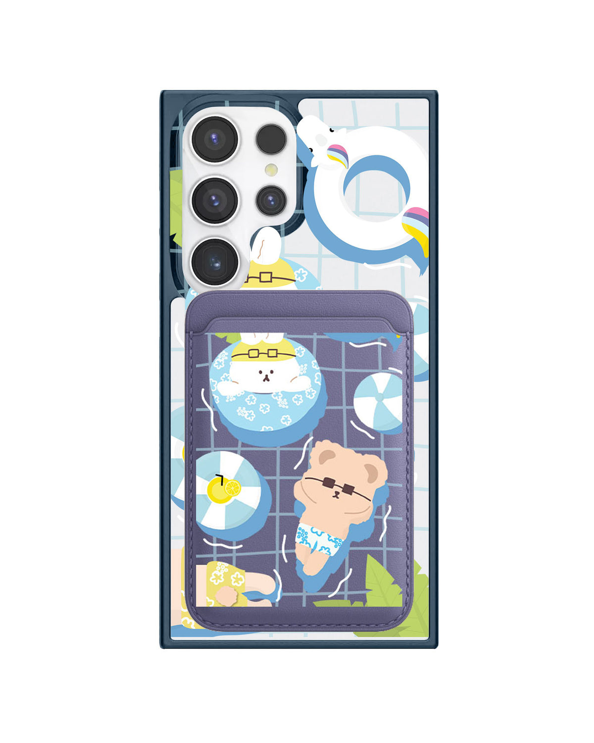 Android Magnetic Wallet Case - Pool Party Blue