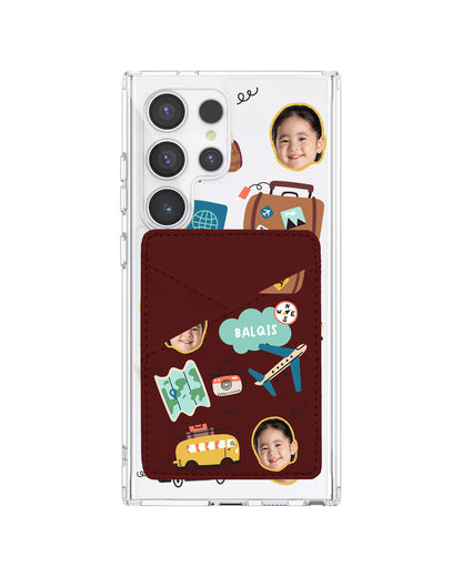 Android Phone Wallet Case - Face Grid Travel