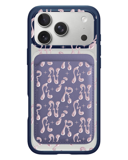 iPhone Magnetic Wallet Case - Pink Chrome Monogram 2.0