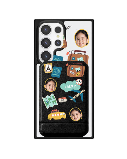 Android Magnetic Multifold Wallet - Face Grid Travel