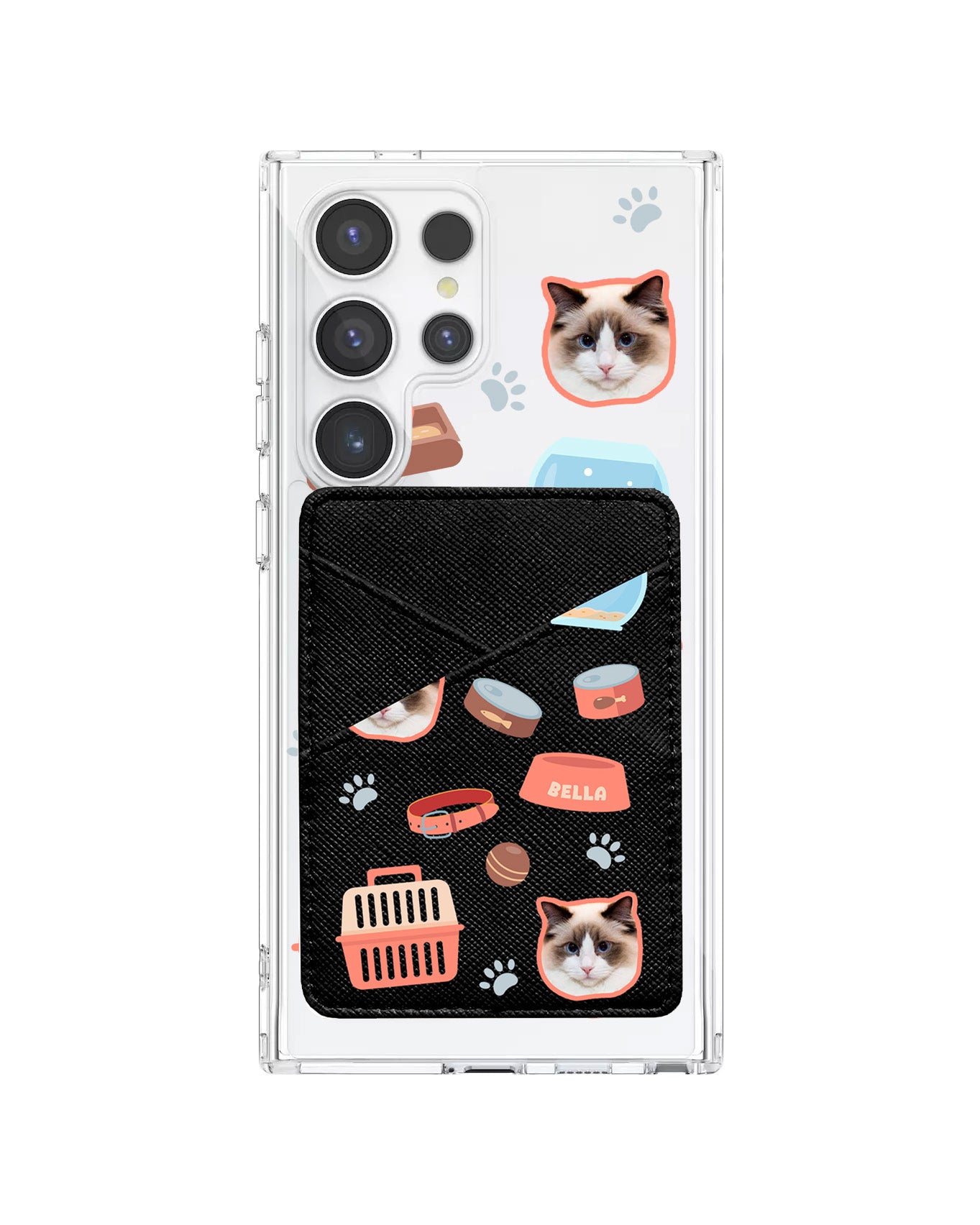 Android Phone Wallet Case - Pet Grid Kitty Cozy Corner
