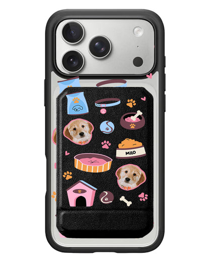iPhone Magnetic Multifold Wallet - Pet Grid Puppy Cozy Day