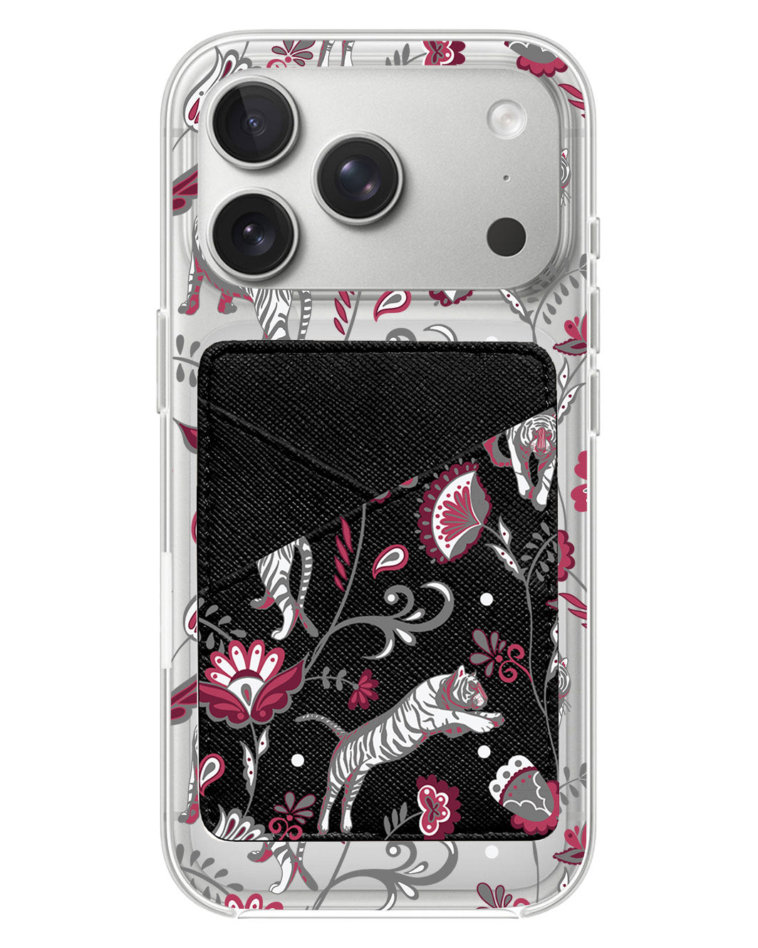 iPhone Phone Wallet Case - Tiger & Floral 6.0