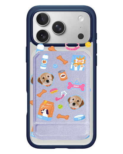 iPhone Magnetic Multifold Wallet - Pet Grid Puppy Sweet Treats