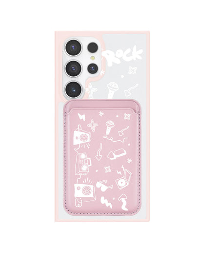 Android Magnetic Wallet Case - Rock N Roll White