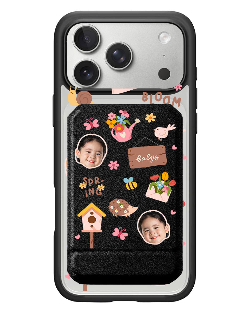 iPhone Magnetic Multifold Wallet - Face Grid Spring Bloom