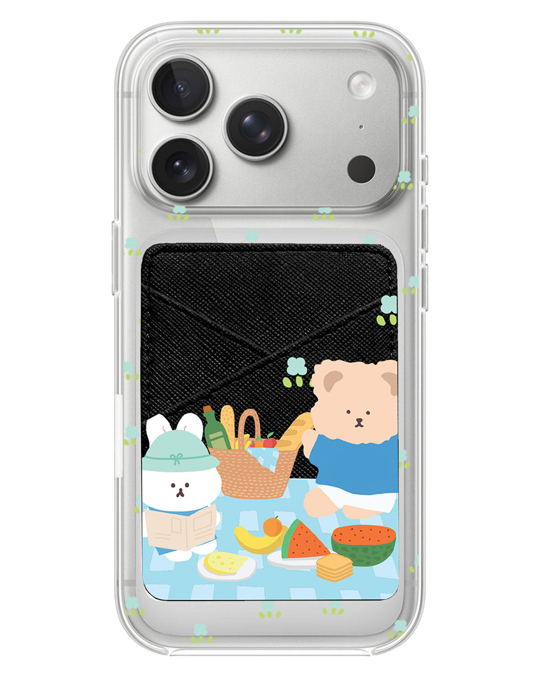 iPhone Phone Wallet Case - Picnic Bear Blue