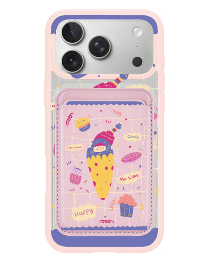 iPhone Magnetic Wallet Case - Candy Doodle