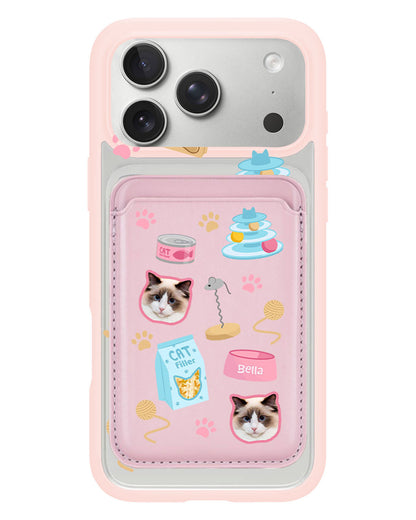 iPhone Magnetic Wallet Case - Pet Grid Kitty Playtime