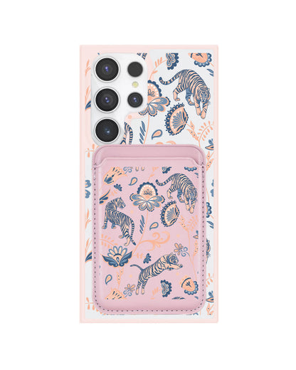 Android Magnetic Wallet Case - Tiger & Floral 5.0