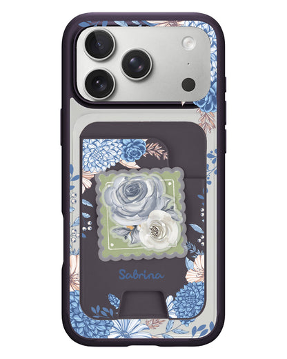 iPhone Magpop Wallet - Blue Florals