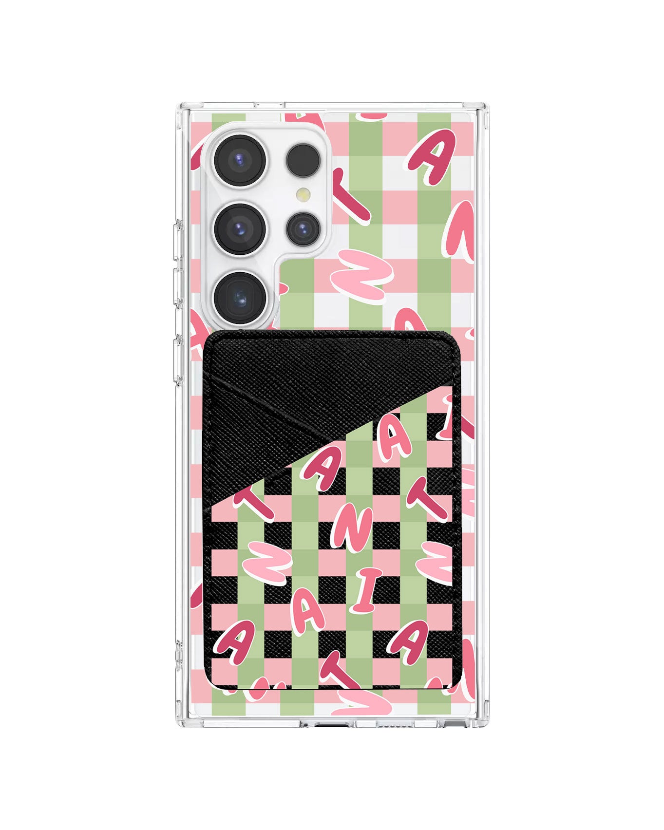 Android Phone Wallet Case - Checkered Monogram 4.0