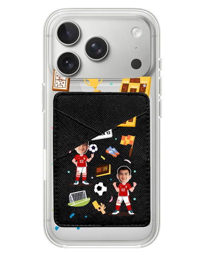 iPhone Phone Wallet Case - Face Grid Dream Soccer
