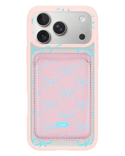 iPhone Magnetic Wallet Case - Coquette Blue Bow