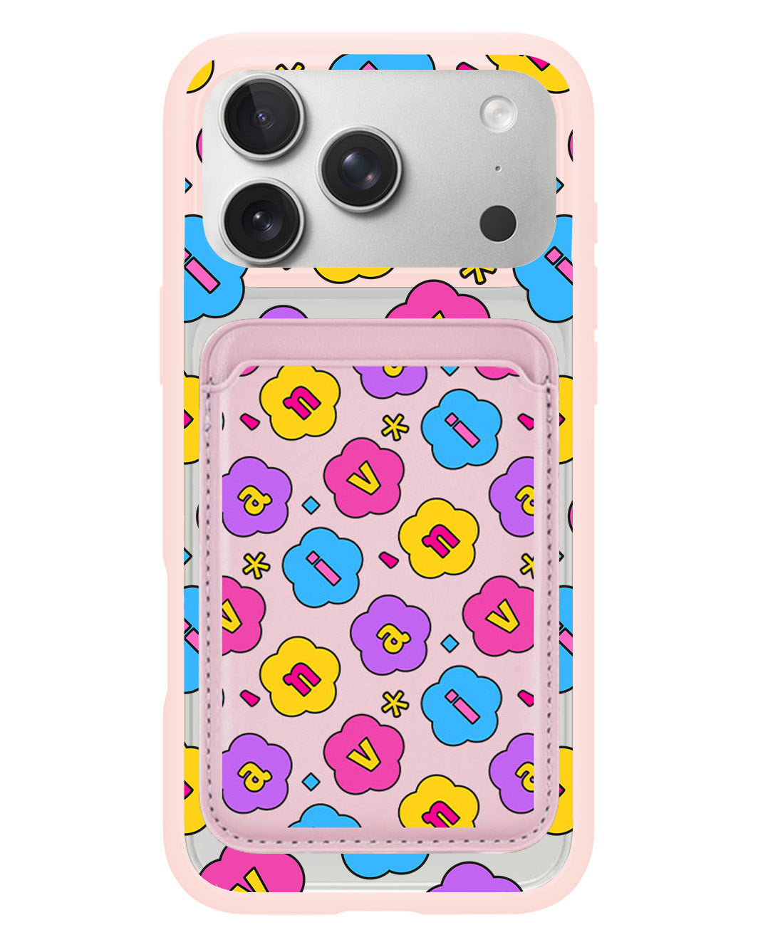 iPhone Magnetic Wallet Case - Flower Petals Monogram 4.0