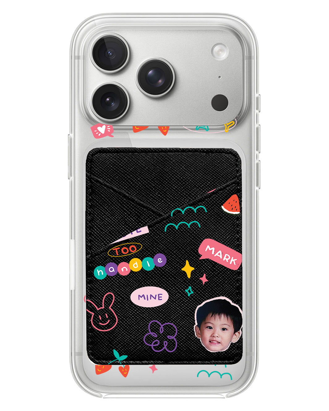iPhone Phone Wallet Case - Face Grid