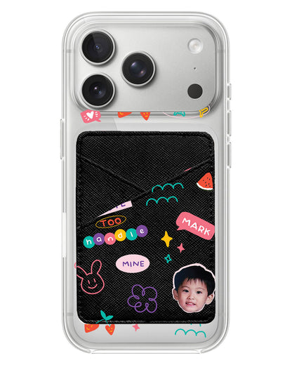 iPhone Phone Wallet Case - Face Grid