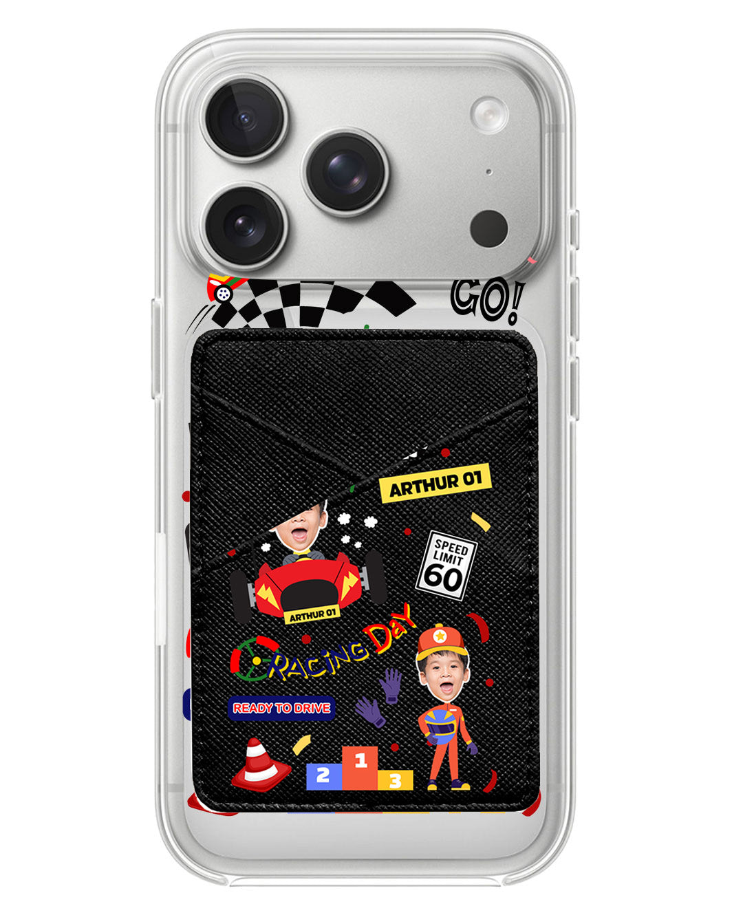 iPhone Phone Wallet Case - Face Grid Dream Racer