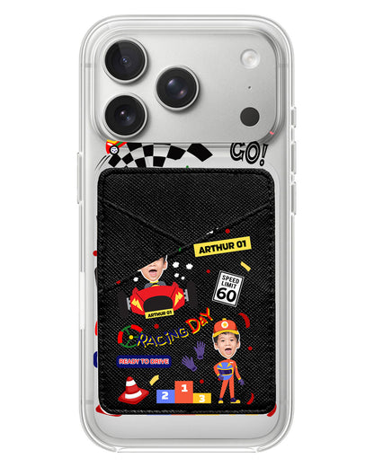 iPhone Phone Wallet Case - Face Grid Dream Racer