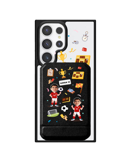 Android Magnetic Multifold Wallet - Face Grid Dream Soccer
