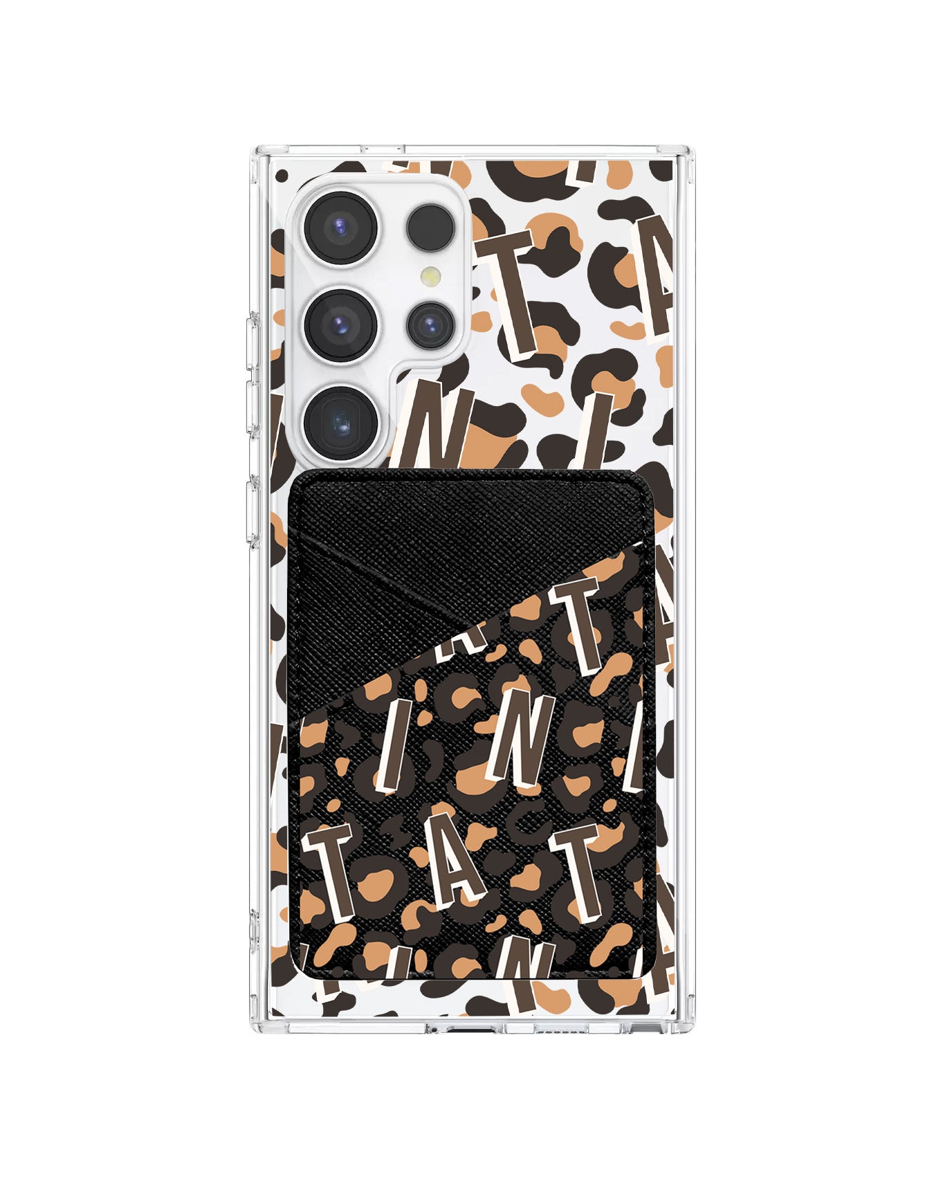 Android Phone Wallet Case - Leopard Monogram 2.0