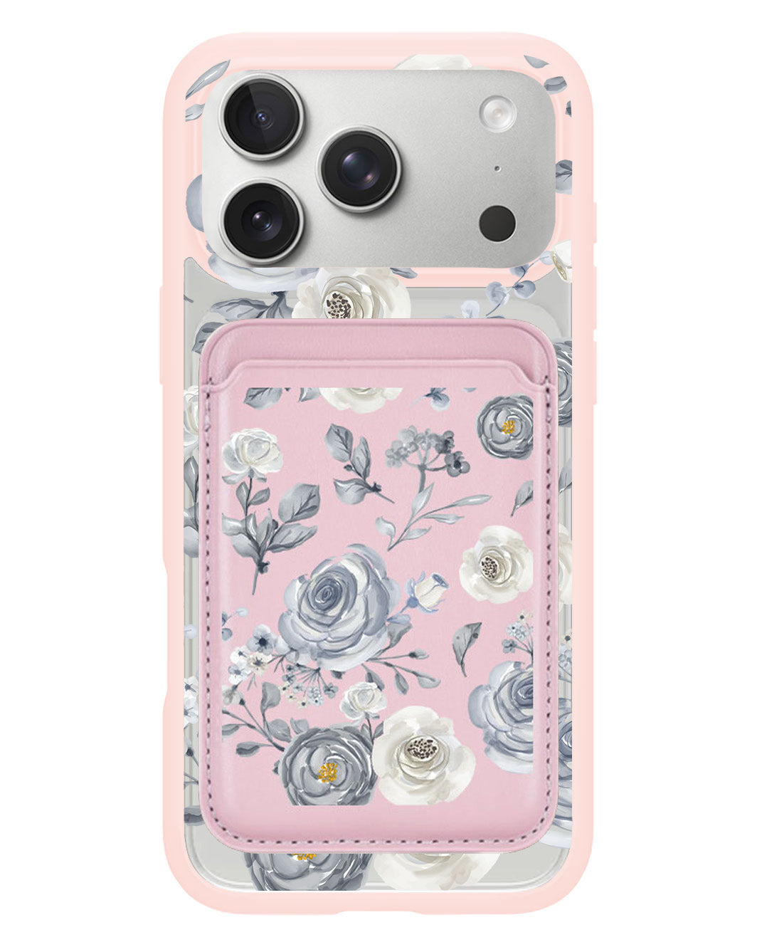 iPhone Magnetic Wallet Case - Blue Rose
