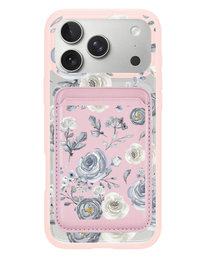 iPhone Magnetic Wallet Case - Blue Rose