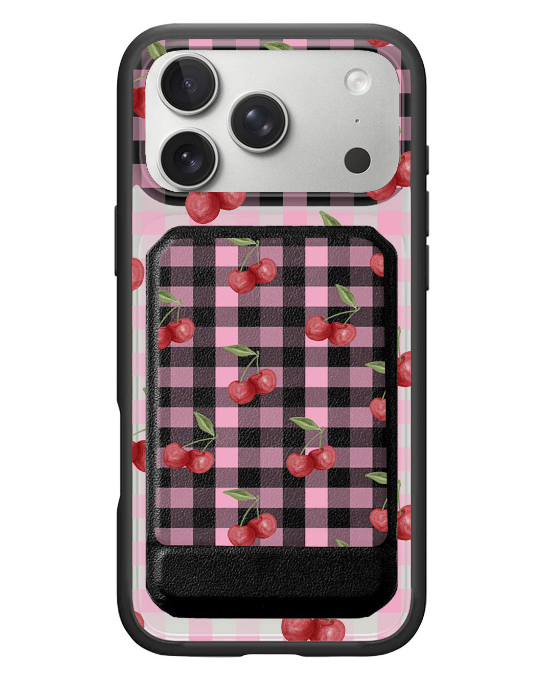 iPhone Magnetic Multifold Wallet - Cherry Tartan