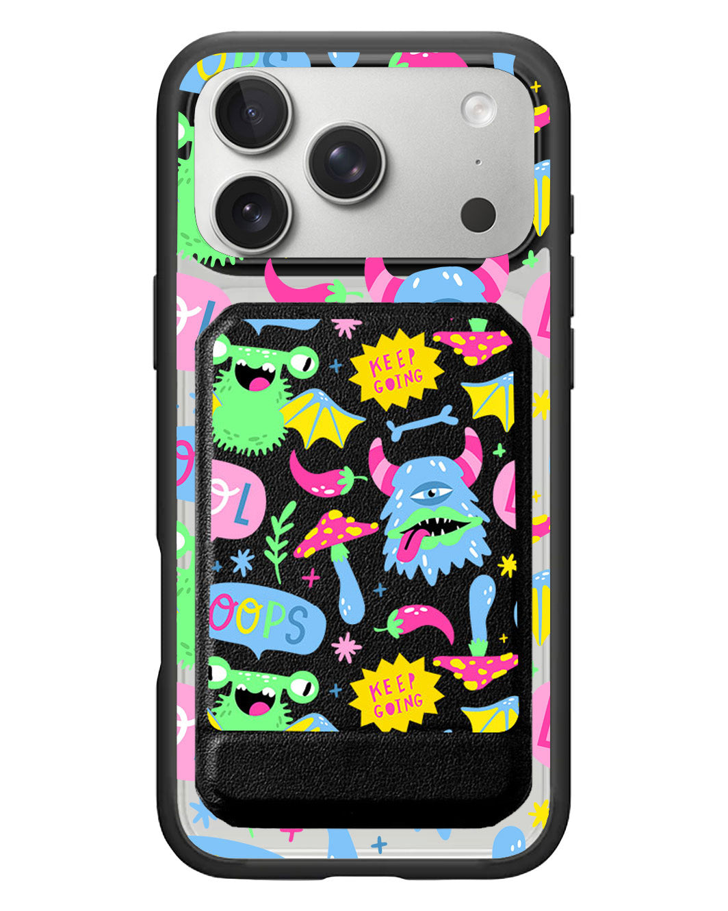iPhone Magnetic Multifold Wallet - Monster Say Keep Going