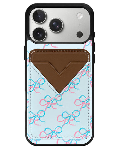 iPhone Avant Wallet Case - Coquette Pink & Blue Bow