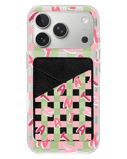 iPhone Phone Wallet Case - Checkered Monogram 4.0