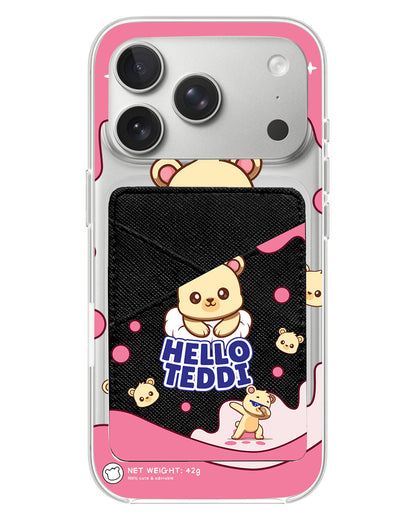 iPhone Phone Wallet Case - Hello teddy 2.0