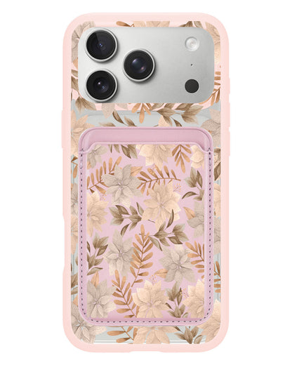 iPhone Magnetic Wallet Case - Rustic Lily