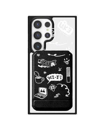 Android Magnetic Multifold Wallet - Social White