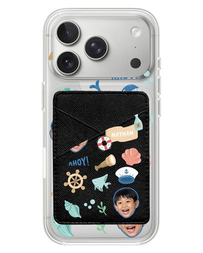 iPhone Phone Wallet Case - Face Grid Sailor