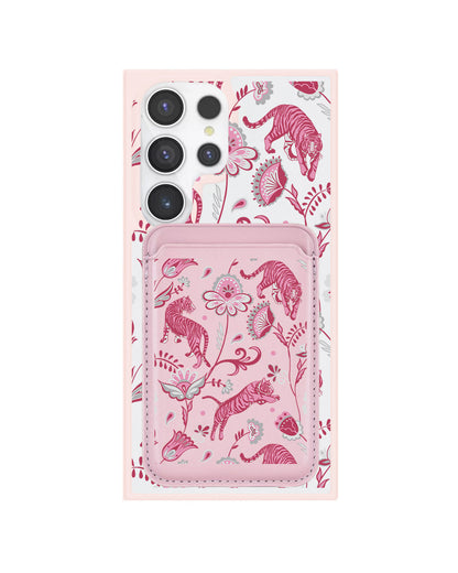 Android Magnetic Wallet Case - Tiger & Floral 7.0