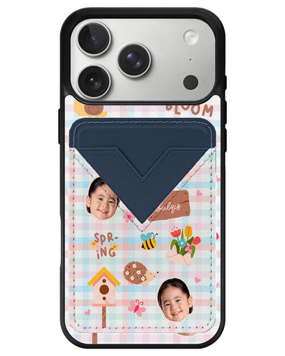 iPhone Avant Wallet Case - Face Grid Spring Bloom